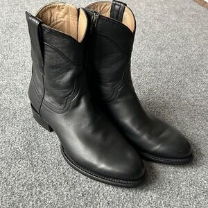 Tecovas Boots Mens Size 10.5EE Black Leather Western Ankle Zip Almond Toe 78707